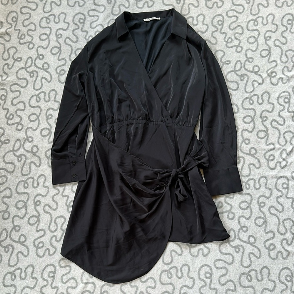 Abercrombie & Fitch Black Wrap Blouse Dress